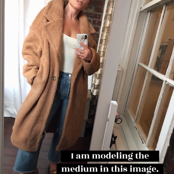 🆕Lorna Nude Tan Long Teddy Coat - Picture 8 of 8